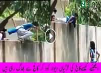 College Girls Escaping From College Wall - Watch Now
