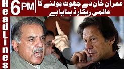 Imran Khan Jhoota Hai - Shehbaz Sharif Ka Bara Bayan - Headlines 06 PM - 28 April 2018
