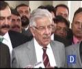 Khawaja Asif media talks outside Supreme Court