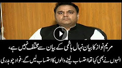 Maryam's statement no different from Nihal Hashmi's: Fawad Chaudhry