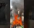 protest in Kohat this morning - people burning PMLN Flags