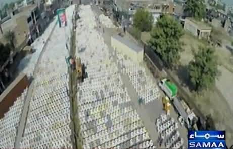 PTI & PML-N to hold rallies today in NA-122 - Aerial view of both parties jalsa venues