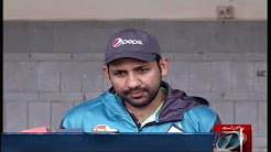 Sarfaraz Ahmed talks to media